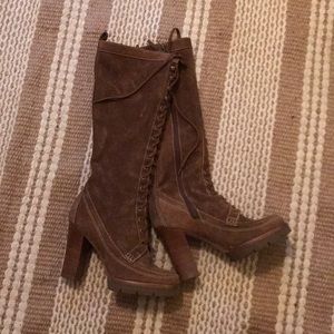 Michael Kors suede tie up boots